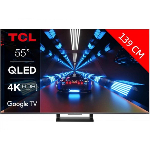 TCL - TV QLED 4K 139 cm TV 4K QLED 55C731 144Hz Google TV - TV 50'' à 55''