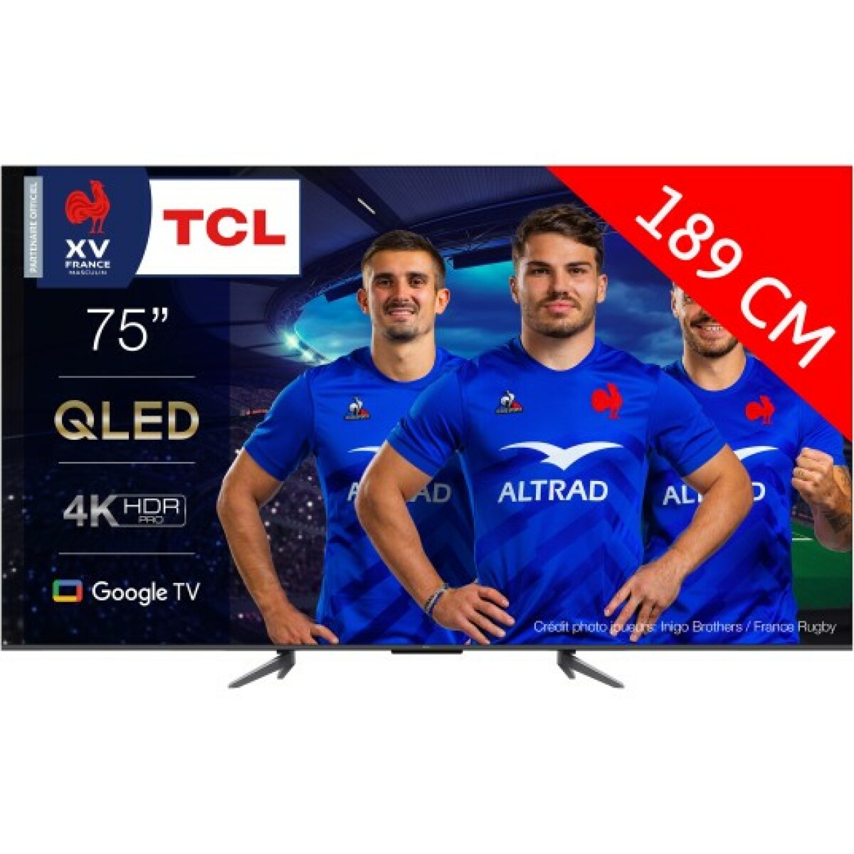 TV 66'' et plus TCL TV QLED 4K 189 cm TV 4K QLED 75QLED770 Google TV