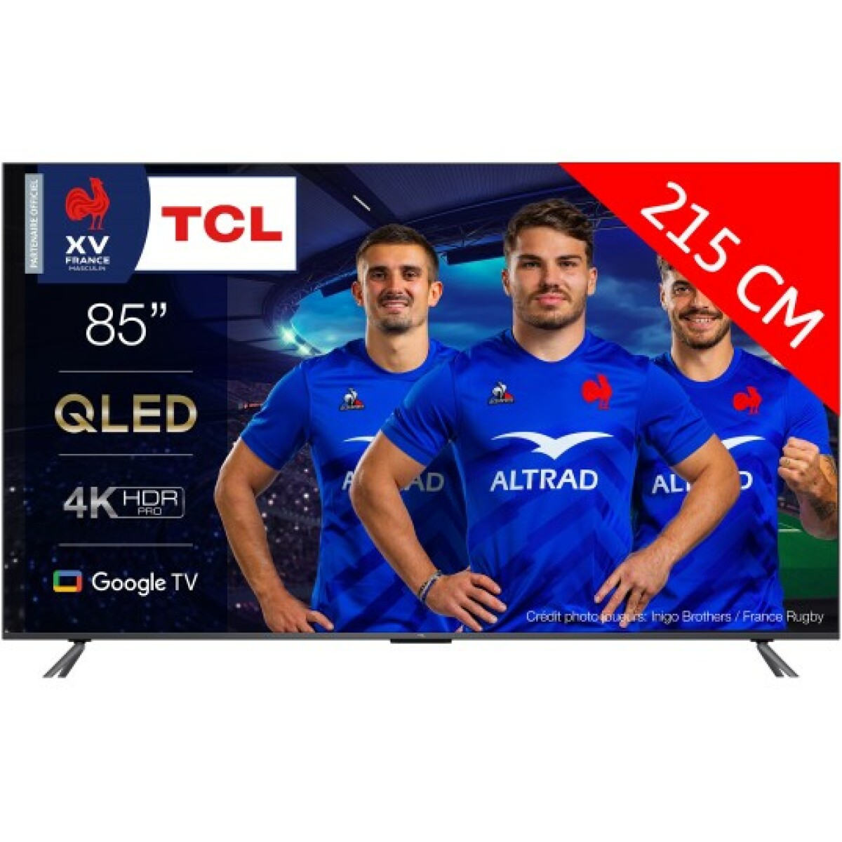 TV 66'' et plus TCL TV QLED 4K 215 cm TV 4K QLED 85QLED770 Google TV
