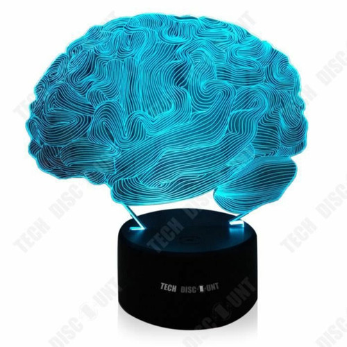 Tech Discount - TD® Cerveau coloré 3D Vision lumière LED lumière colorée 3D tactile lumière créative couleur changeante bureau veilleuse - Luminaires Bleu