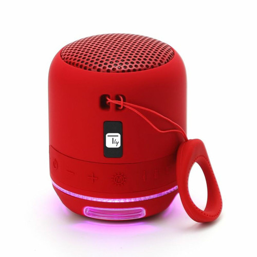 TECHLY - Techly 363647 Haut-parleur sans fil portable avec mains libres et lumières LED Rouge TECHLY  - Sonorisation portable