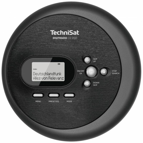 Technisat - TechniSat DIGITRADIO CD 2GO BT Radio Portable Dab+ avec Lecteur CD (Dab+, FM, MP3 avec Fonction Resume, Bluetooth, ASP, Prise Casque, égaliseur, mémoire favorique) Noir Technisat - Lecteur cd portable