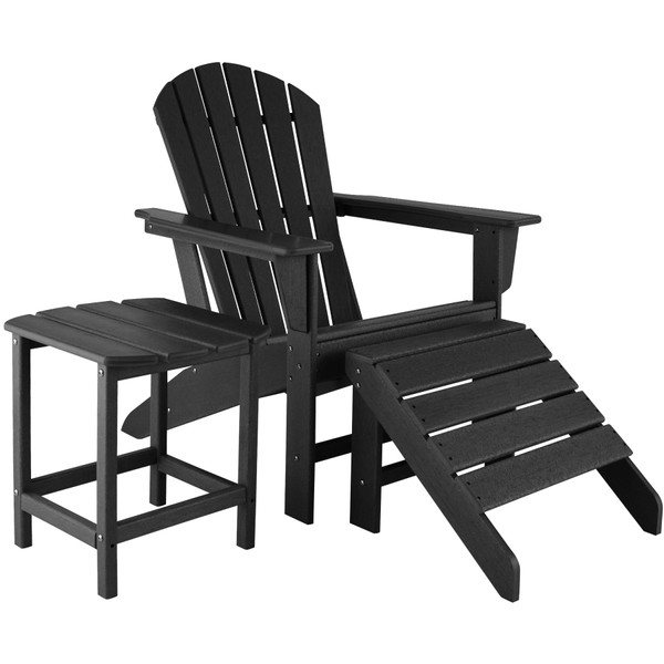 1 Table d´Appoint TecTake Chaise de Jardin 1 Place Design Adirondack Ergonomique 