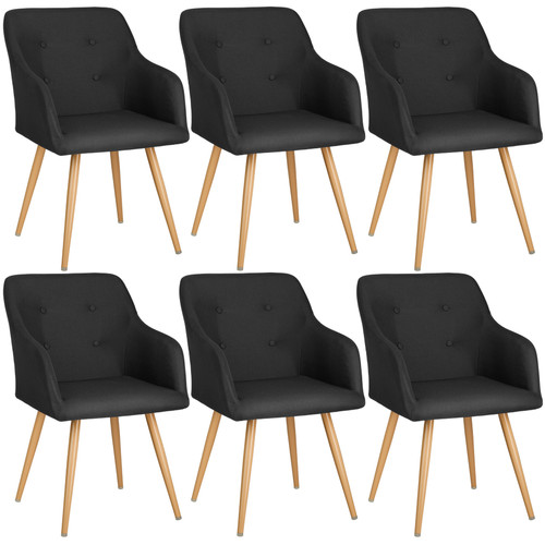 Tectake -Lot de 6 chaises style scandinave TANJA - noir Tectake  - Marchand Made4home