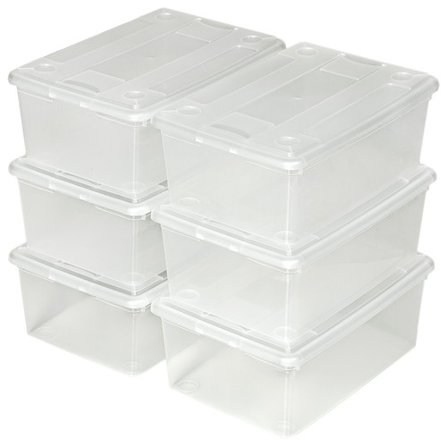 Tectake - 6 boîtes de rangement plastique - Marchand Made4home