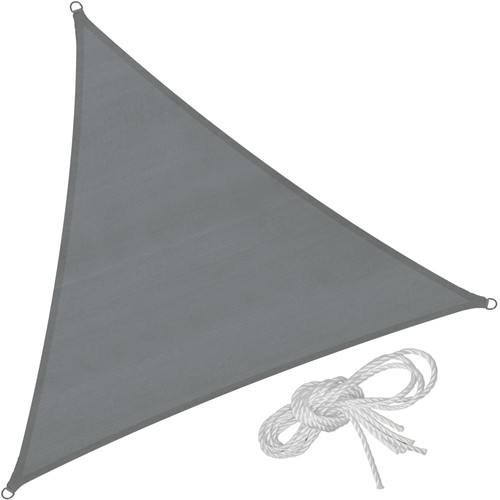 Tectake - Voile d'ombrage triangulaire, gris - 400 x 400 x 400 cm - Voile d'ombrage