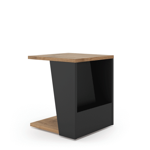 Temahome - Table d'appoint ALBI - noyer et noir laqué - TEMAHOME Temahome  - Table noir laque