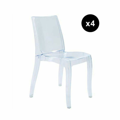 3S. x Home - Lot De 4 Chaises Design Transparente Athenes 3S. x Home  - Chaises polycarbonate