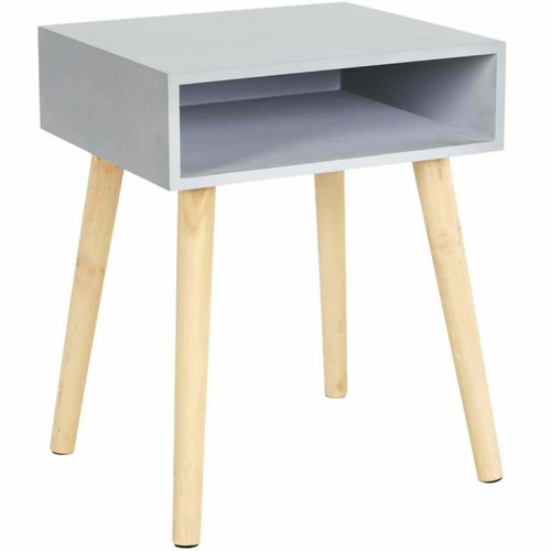 The Home Deco Factory - Table de chevet en bois niche colorée gris. The Home Deco Factory  - Chevet enfant Design