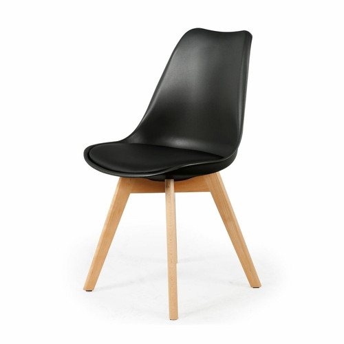 The Home Deco Factory - Chaise scandinave avec cousin - H. 83 cm - Noir The Home Deco Factory  - Chaises The Home Deco Factory