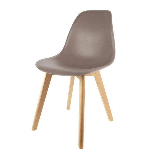 The Home Deco Factory - Chaise scandinave Coque - H. 83 cm - Taupe The Home Deco Factory  - Chaises The Home Deco Factory