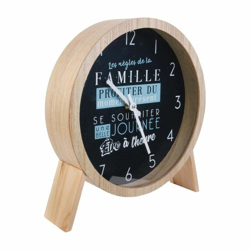 Objets déco The Home Deco Factory Horloge à poser en bois Les règles de la famille.