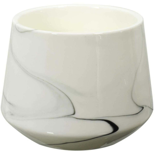 Bougies The Home Deco Factory Bougie parfumée effet marbré 10.5 cm blanc - senteur orchidée blanche.