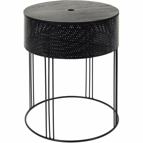 The Home Deco Factory - Table d'appoint coffre intégré Chester. - Tables d'appoint Ronde