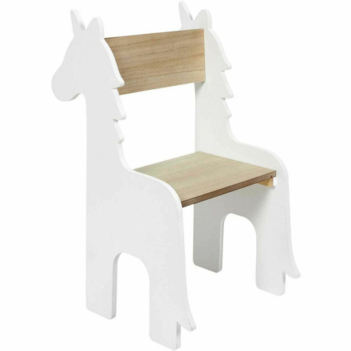 The Home Deco Kids - Chaise enfant en bois Animal Licorne. - Bureau et table enfant Blanc