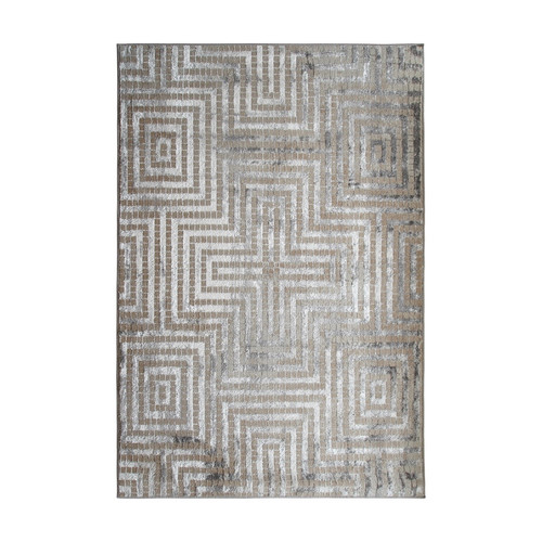 Thedecofactory - MEDIANE LABY - Tapis graphique labyrinthe gris beige 160x230 Thedecofactory  - Thedecofactory