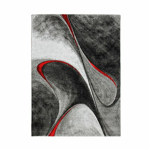 Thedecofactory - RUBY DESIGN - Tapis à motifs vagues abstraites rouge 120x170 Thedecofactory  - Bonnes affaires Décoration