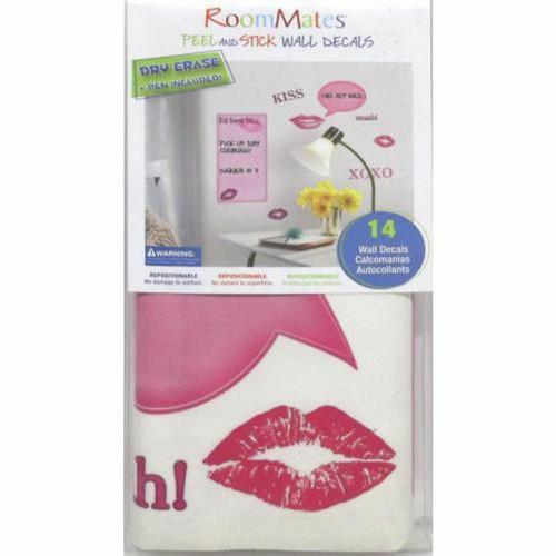 Thedecofactory KISS & LOVE - Stickers repositionnables motifs bisous et cœurs personnalisables