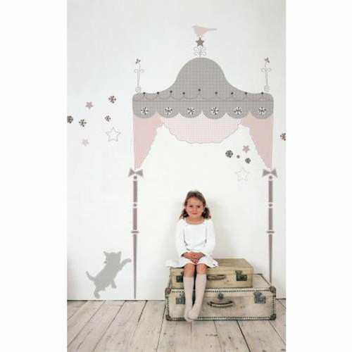 Thedecofactory - KIDS LAB PRINCESSE - Stickers repositionnables géants tête de lit princesse pour enfant Thedecofactory  - Stickers tete lit
