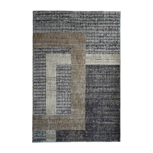 Thedecofactory - RECYCLE CROISEMENT - Tapis recyclé motif croisement gris noir 190X290 - Thedecofactory