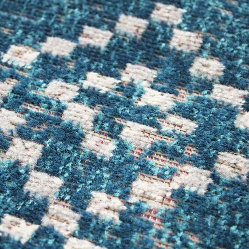 Tapis BROCANTE - Tapis pour intérieur-extérieur motifs berbères bleu 160x230