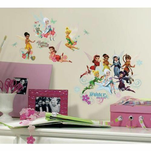 Décoration chambre enfant Thedecofactory DISNEY FÉES - Stickers repositionnables la Fée Clochette et ses amies, personnages Disney