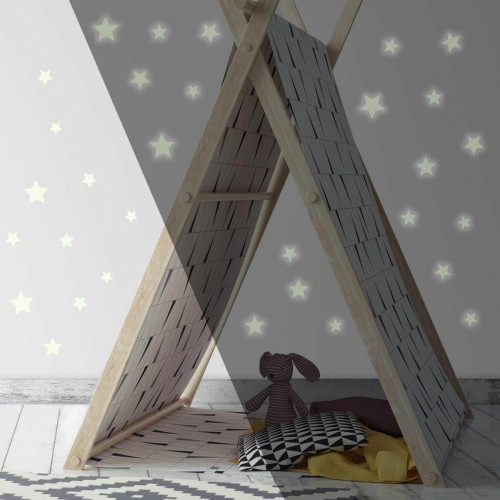 Thedecofactory - GLOW IN THE DARK STARS - Stickers repositionnables étoiles fluorescentes Thedecofactory  - Décoration chambre enfant Blanc