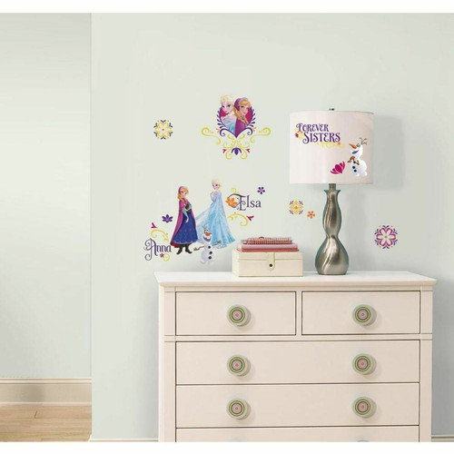 Thedecofactory - LA REINE DES NEIGES - Stickers repositionnables brilliants la Reine des Neiges, Disney Thedecofactory  - Décoration chambre enfant Multicolore