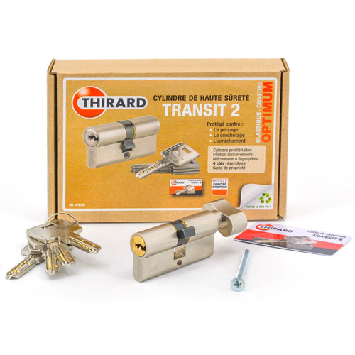 Thirard - Cylindre de porte a bouton nickelé transit 2 THIRARD Thirard  - Thirard