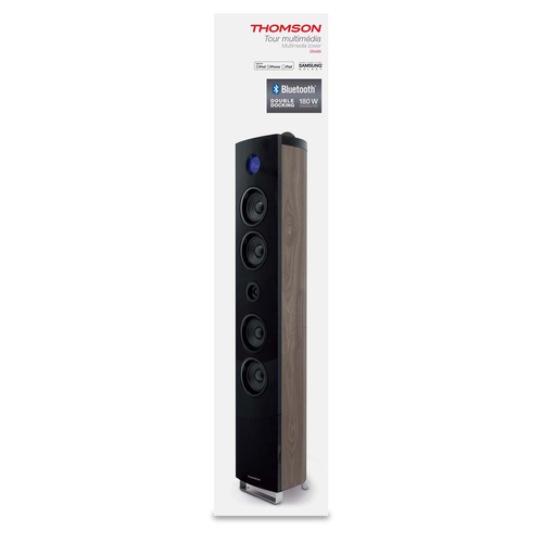 Thomson - Thomson - Tour Multimédia noire+bois bluetooth pour IPOD IPHONE IPAD - Chaine hifi design