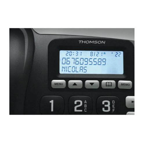 Téléphone fixe-répondeur Téléphone filaire et sans fil répondeur dect noir - th540drblk - THOMSON