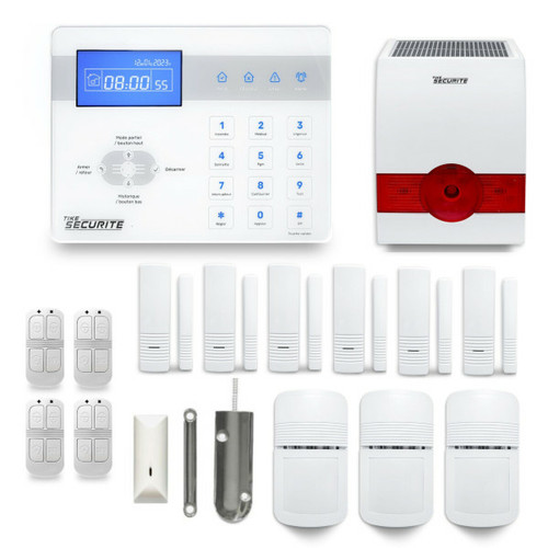 Alarme connectée Tike Securite Alarme maison sans fil ICE-Bi47 Compatible Box internet et GSM