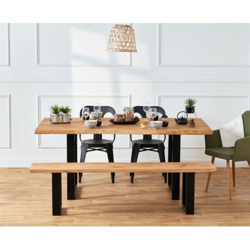 Time - Table rectangulaire L.180 EMMA chêne massif - Tables à manger Non pliante