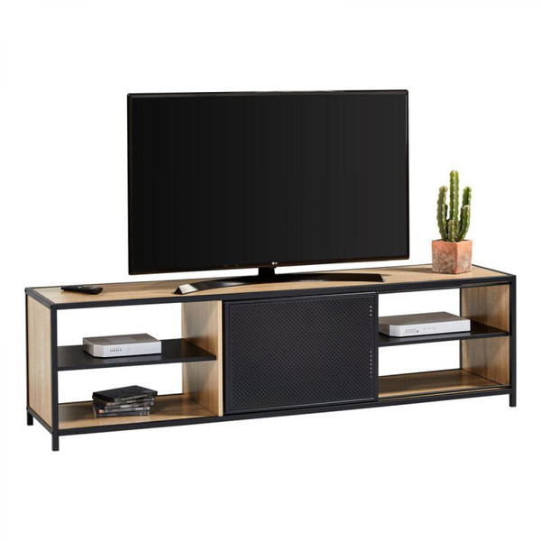 Meubles TV, Hi-Fi Time Long meuble TV L.180 OSKAR Imitation chêne sonoma/ noir
