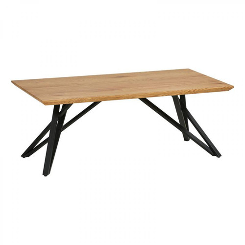 Time - Table basse industrielle ANDREA Imitation chêne/noir - Tables basses Rectangulaire