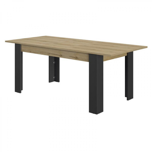 Tables à manger Table L.160/200 rectangulaire TRUST chêne/noir