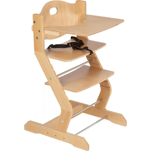 Tissi - Chaise haute avec plateau en bois naturel Tissi  - Mobilier bébé
