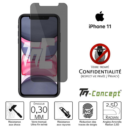 Tm Concept - Verre trempé teinté - Apple iPhone 11 - Anti-espion - TM Concept® - Protection écran smartphone