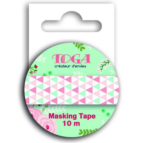 Toga Masking tape triangles verts et rose
