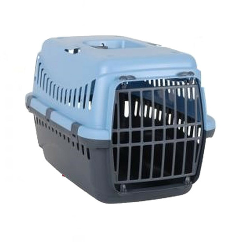 Equipement de transport pour chat Toilinux Cage de transport Gipsy pour Chien - Bleu et Gris anthracite