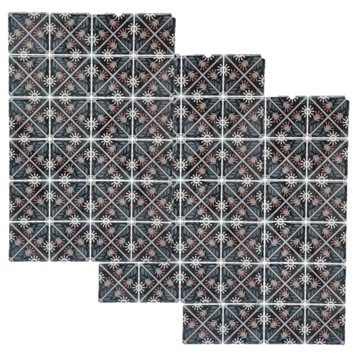 Toilinux - Lot de 3 x 2 stickers Mosaic 20 x 30 cm - Noir Toilinux  - Décoration chambre enfant Menthe noir
