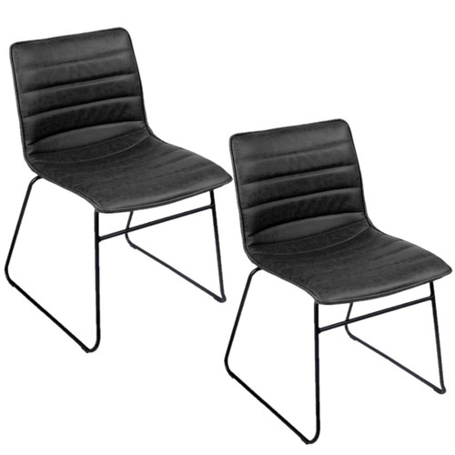Toilinux - Lot de 4 Chaises design industriel Brooklyn - Noir Toilinux  - Chaise industrielle Chaises