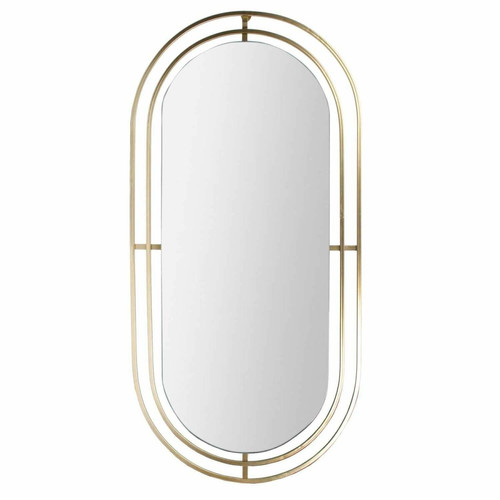 Toilinux - Miroir en métal ovale à suspendre - Doré Toilinux  - miroir cuivre Miroirs