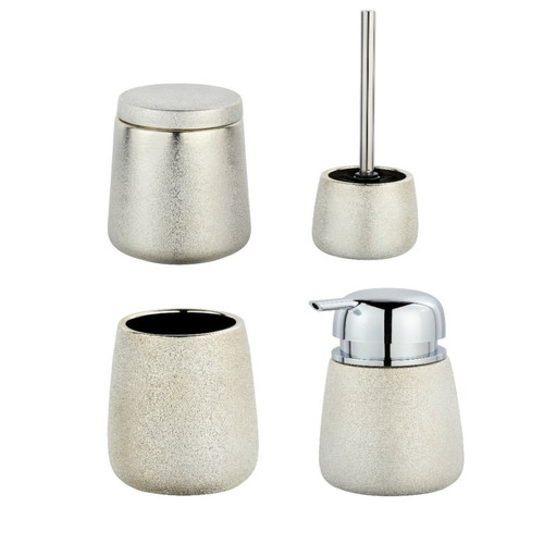 Toilinux - Set accessoires de salle de bain design Glimma - Doré champagne Toilinux  - Meubles de salle de bain Couleur