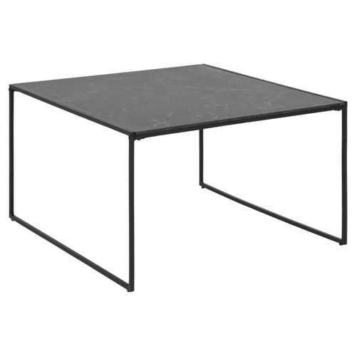 Toilinux - Table basse carré en mélaminé et métal - L.80 cm x H. 48 cm - Noir Toilinux  - Salon, salle à manger