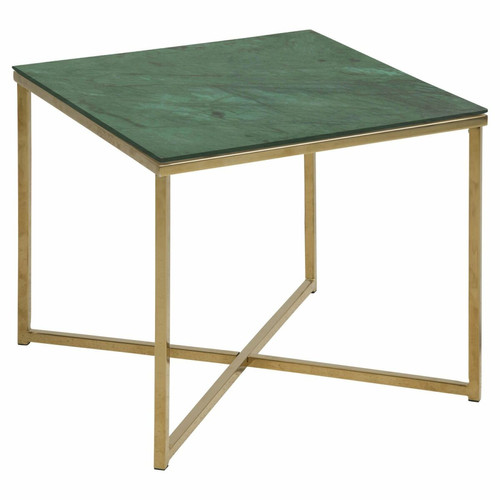 Toilinux - Table d’appoint carré en verre et métal - Vert Toilinux  - Marchand Toilinux