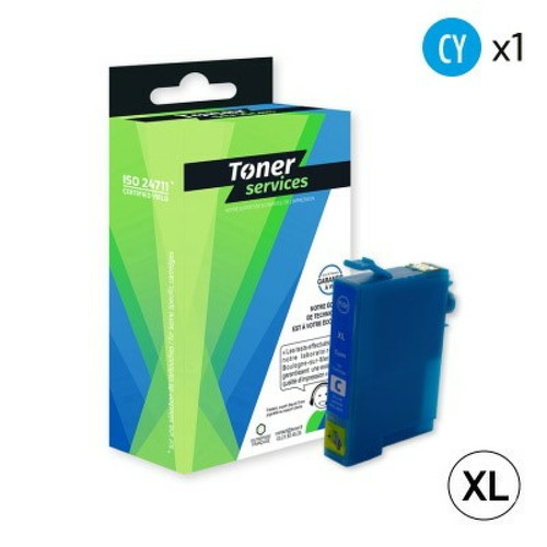 Toner Services - Compatible Epson 27XL - Reveil Cartouche Cyan C13T27124010 (T2712) Toner Services  - Epson 27xl