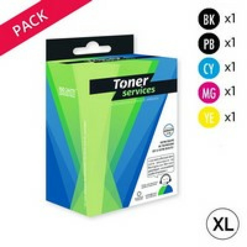 Toner Services - Compatible Epson 33XL Pack 5 cartouches Noir/couleurs T3357 (Orange) Toner Services  - Cartouche, Toner et Papier