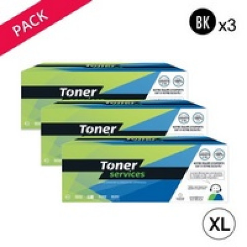 Toner Services - Compatible Brother TN7600 Pack 3 Toners Noir TN7600 (BTTN7600) Toner Services  - Toner