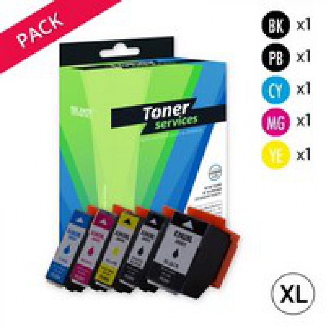 Toner Services Equivalent Epson 202XL Pack 5 Cartouches Noir et couleurs T02G7 (Kiwi)